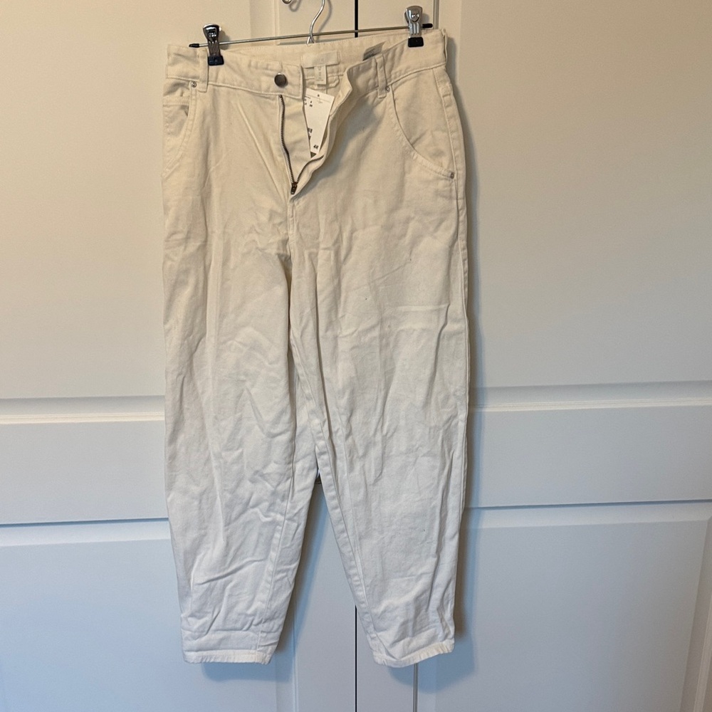 Womens Cream Slight Balloon Jeans